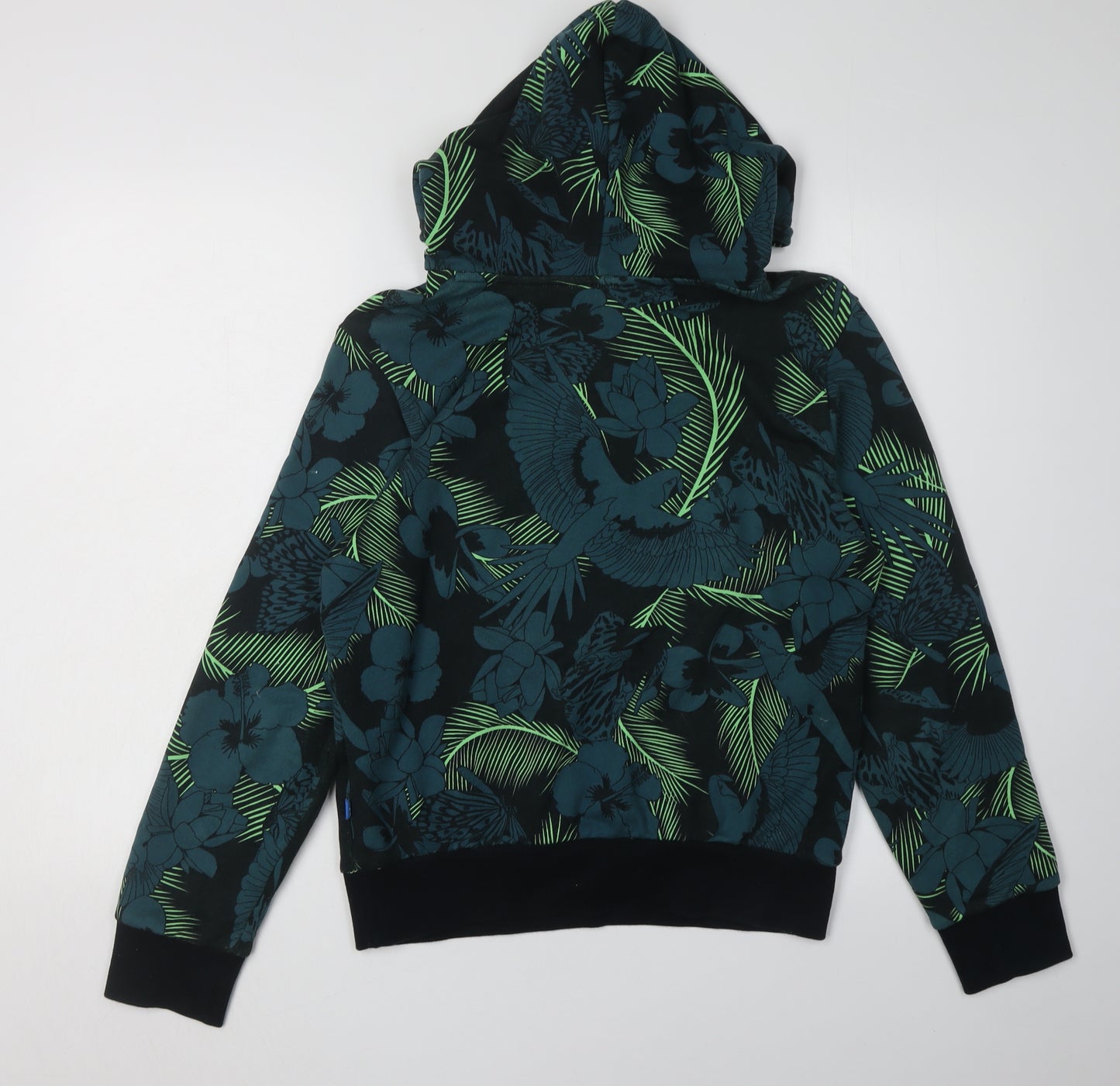 Adidas Unisex Black Floral Hoodie Size 10