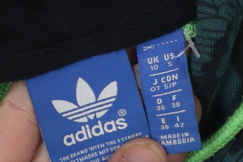 Adidas Unisex Black Floral Hoodie Size 10