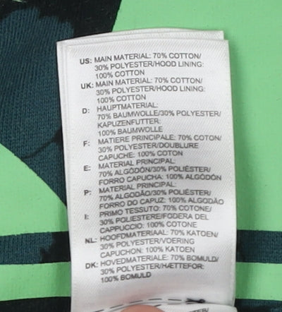 Adidas Unisex Black Floral Hoodie Size 10