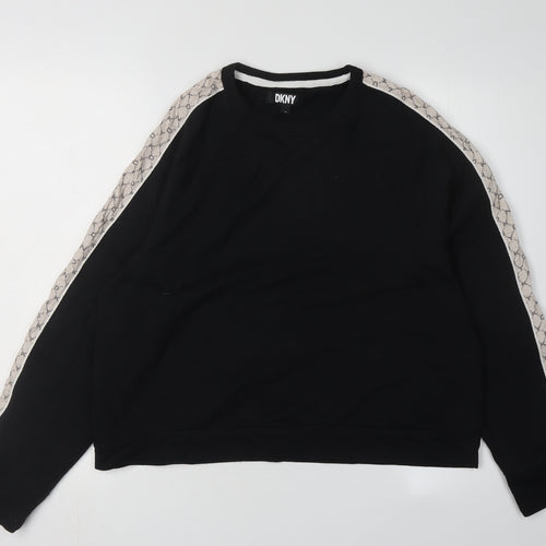 DKNY Women's Black Sweatshirt M - Casual Raglan Sleeve