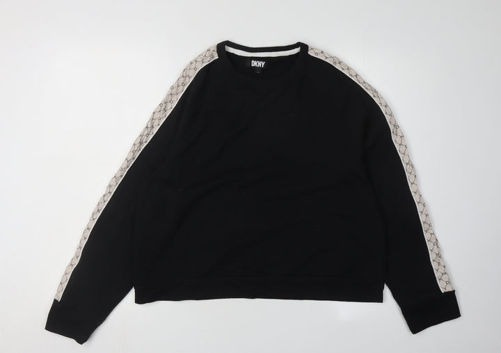 DKNY Women's Black Sweatshirt M - Casual Raglan Sleeve