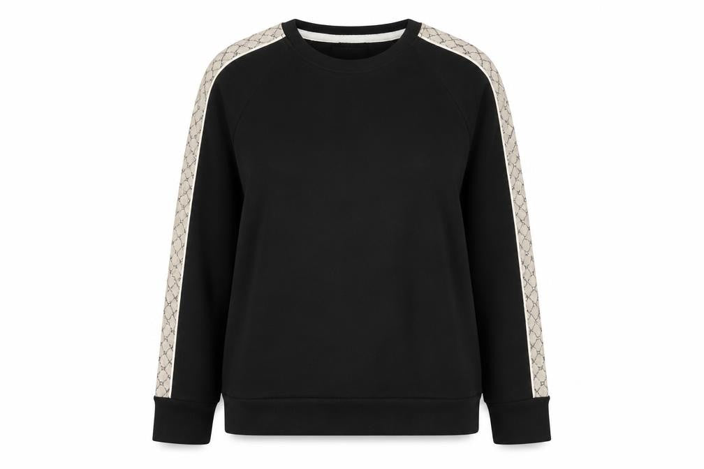 Front view of DKNY Women's Black Sweatshirt M - Casual Raglan Sleeve