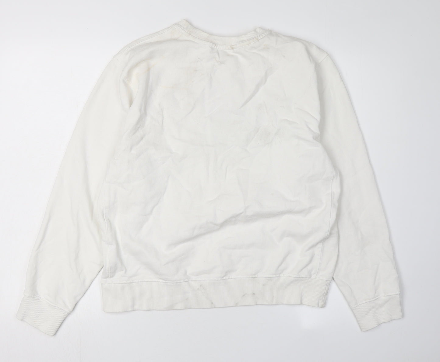Nike Women's Ivory Sweatshirt Small, Logo Details