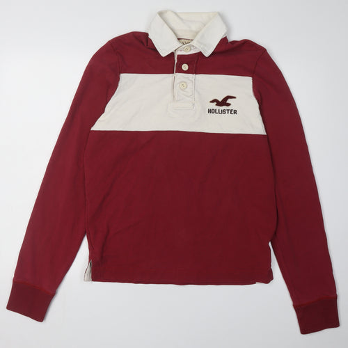 Hollister Men's Red Colourblock Polo S