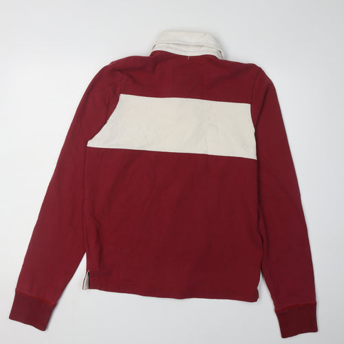 Hollister Men's Red Colourblock Polo S