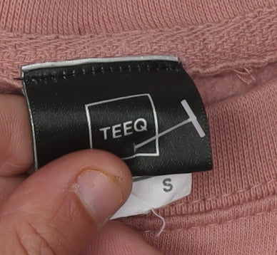 TEEQ Women's Pink Pullover Sweatshirt, S, Casual Wear