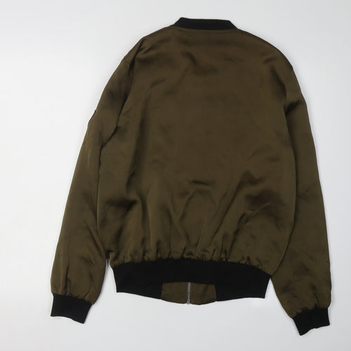 New Look Women's Green Bomber Jacket, Size 10, Casual