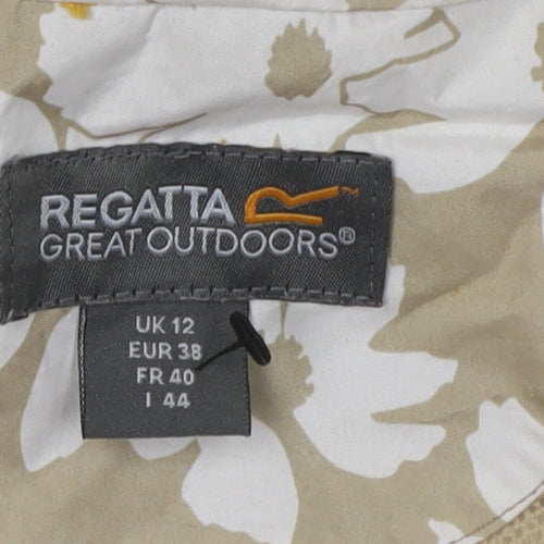 Regatta Women's Beige Floral Rain Coat Size 12