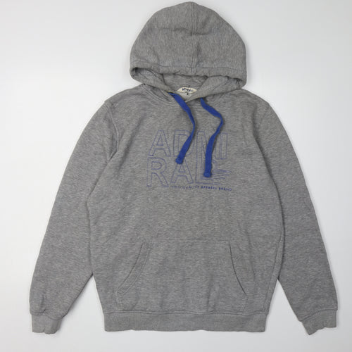 Admiral Men's Grey Hoodie M Pullover with Logo