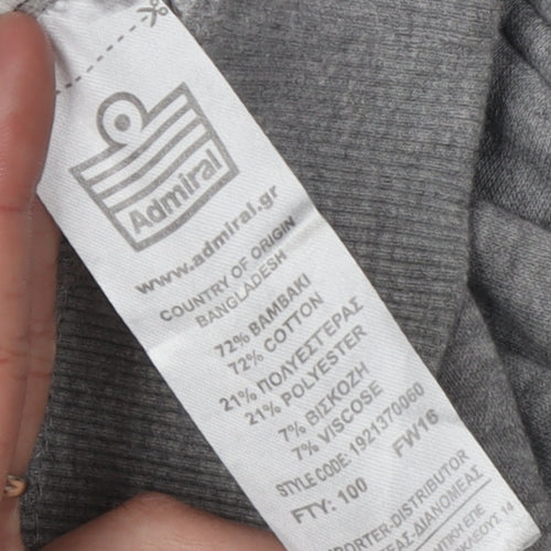 Admiral Men's Grey Hoodie M Pullover with Logo