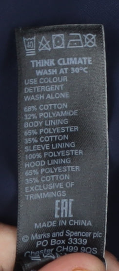 Marks and Spencer Women's Blue Anorak Jacket Size 8