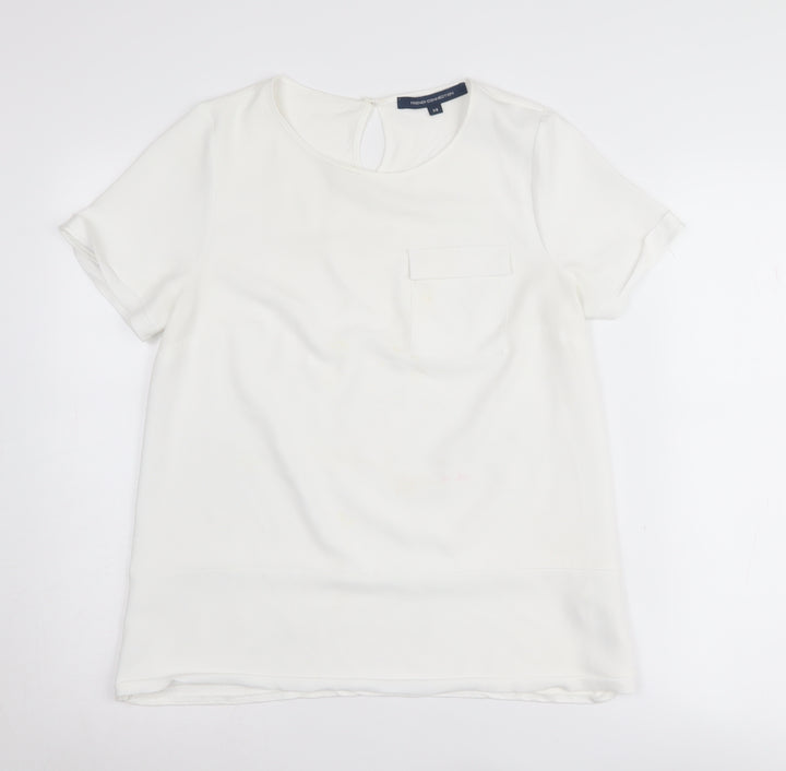 French Connection Women's White XS T-Shirt Classic Fit