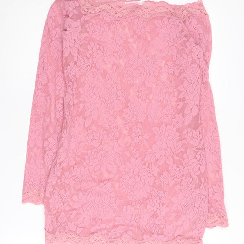 Victoria's Secret Women's Pink Lace Dress M