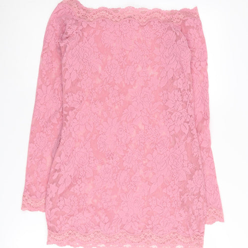 Victoria's Secret Women's Pink Lace Dress M