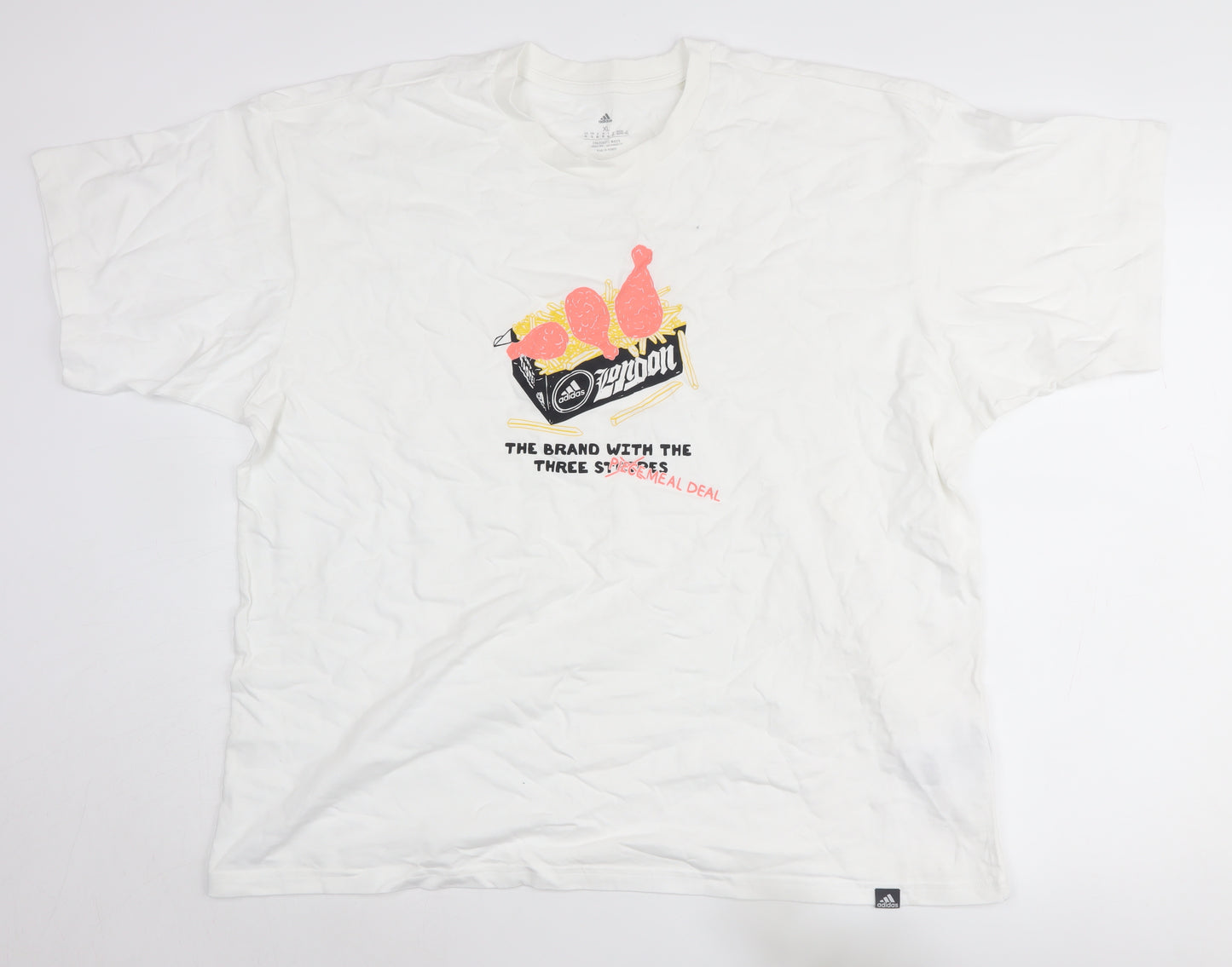 Adidas Men's White XL Graphic Print T-Shirt
