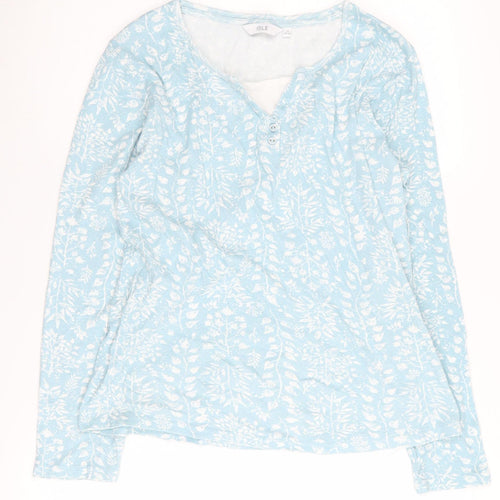 ISLE Women's Blue Floral Cotton Long Sleeve Top