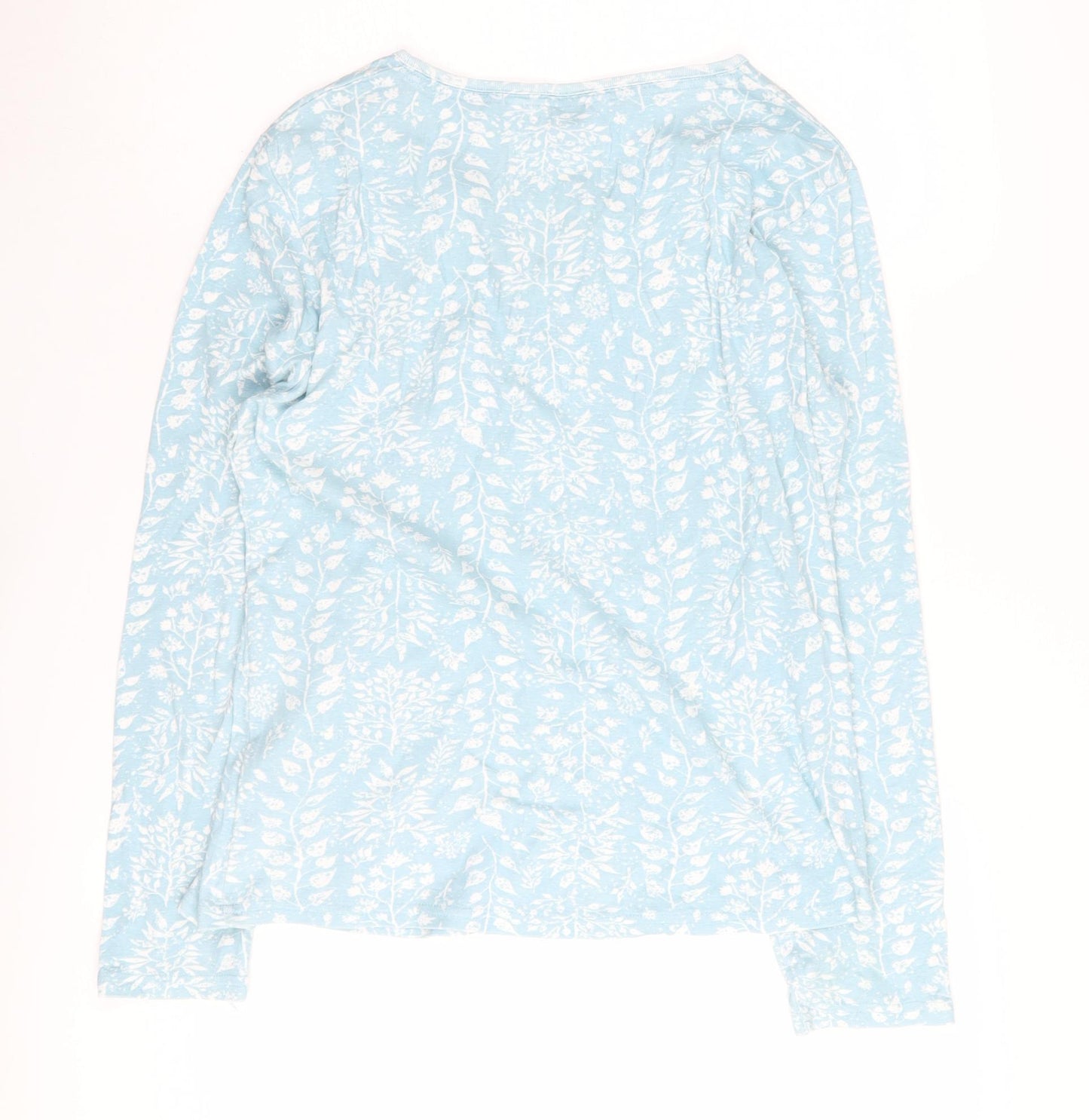 ISLE Women's Blue Floral Cotton Long Sleeve Top