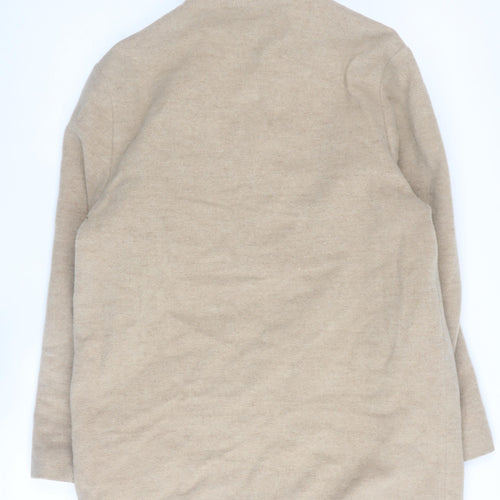 Next Women's Beige Long Wool Blend Coat Size 12