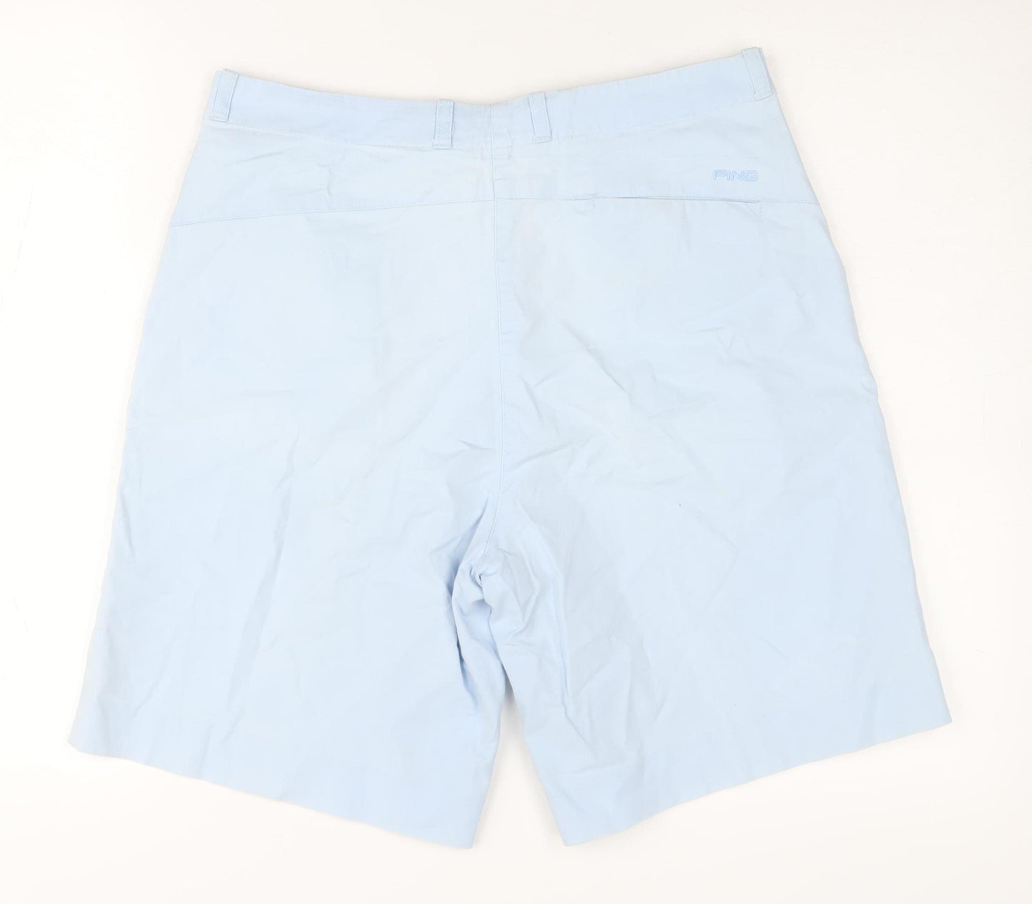 PING Women's Blue Chino Shorts Size 14 Cotton Twill
