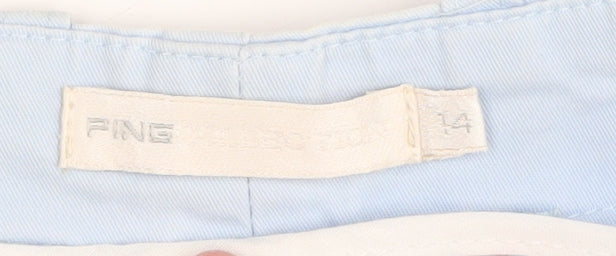 PING Women's Blue Chino Shorts Size 14 Cotton Twill