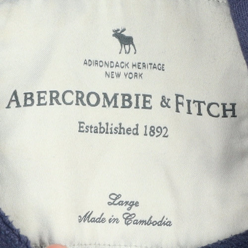 Abercrombie & Fitch Men's Blue Pullover Hoodie, Size L