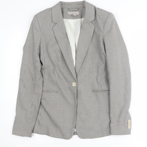 H&M Women's Houndstooth Blazer Size 6 - Elegant & Lined