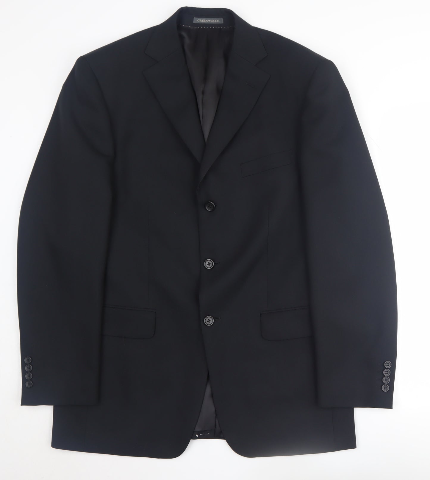 Greenwoods Men's Black Blazer, Size 40R, Formal Jacket