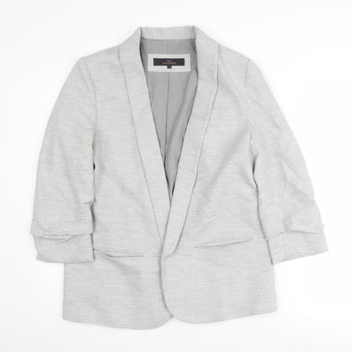 Next Women's Grey Blazer UK 16 Regular Check Business
