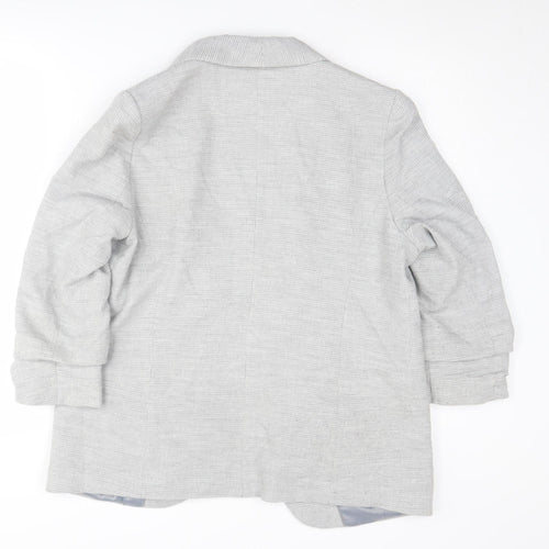 Next Women's Grey Blazer UK 16 Regular Check Business