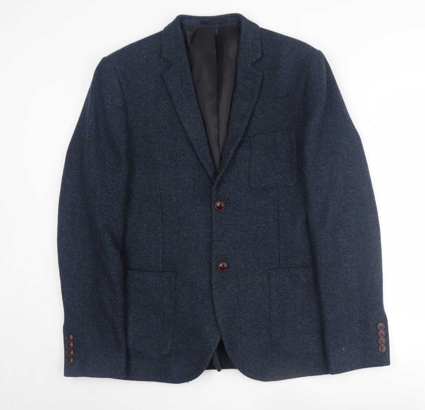 Topman Men's Blue Blazer - Size 40, Wool Blend