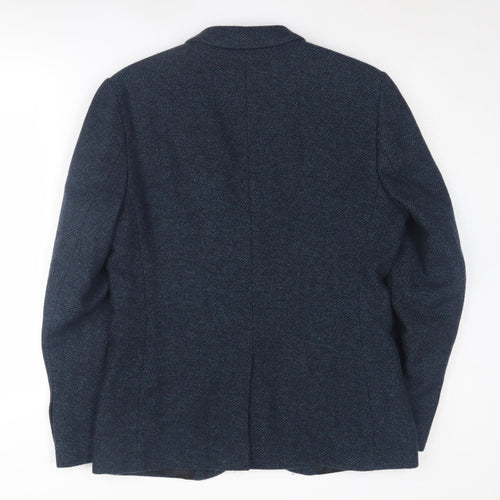 Topman Men's Blue Blazer - Size 40, Wool Blend