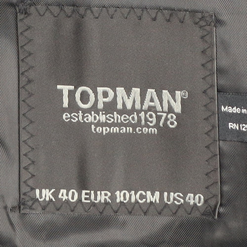 Topman Men's Blue Blazer - Size 40, Wool Blend