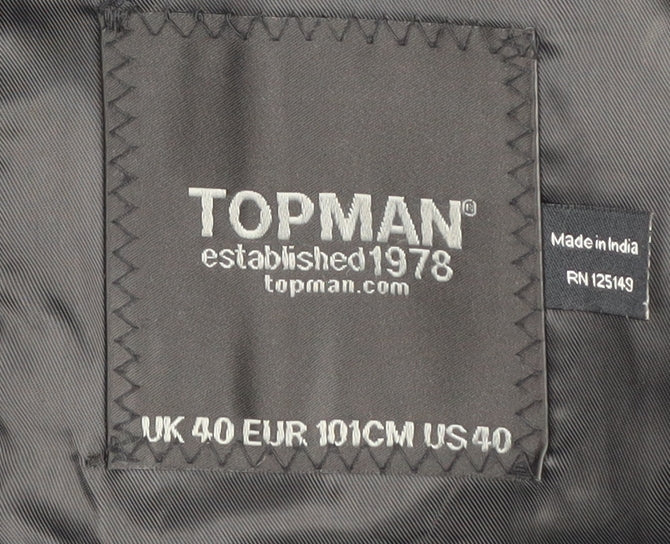 Topman Men's Blue Blazer - Size 40, Wool Blend