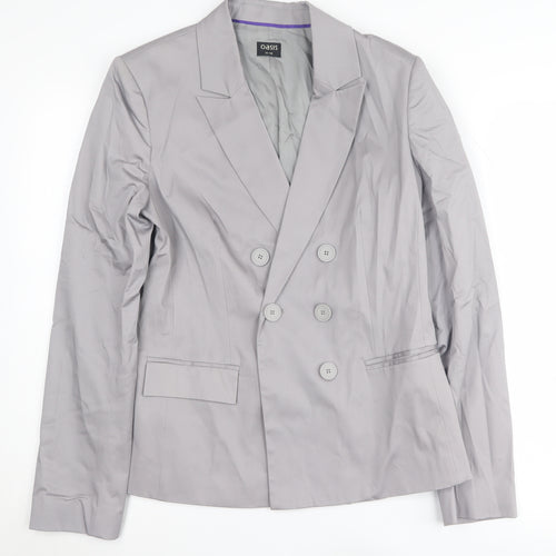 Oasis Women's Grey Blazer Size 12 Classic Fit Formal