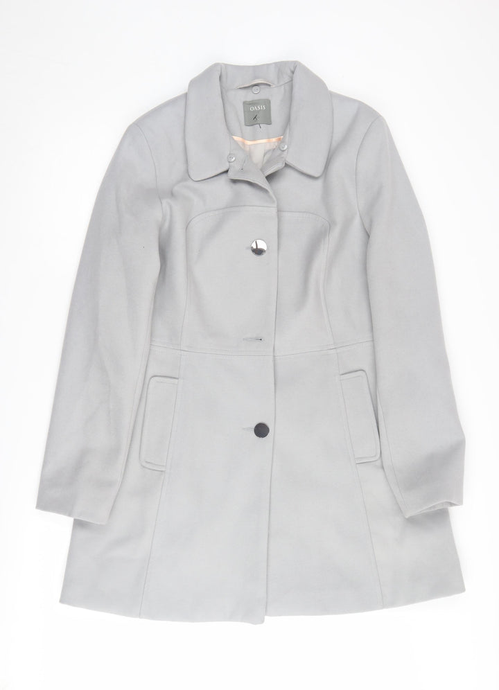 Oasis Women's Grey Overcoat Size L - Autumn Winter
