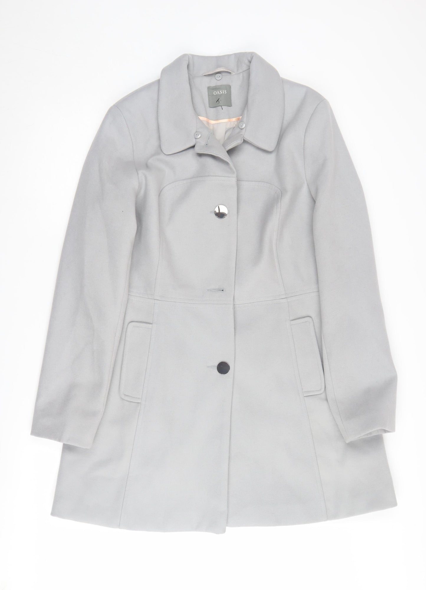 Oasis Women's Grey Overcoat Size L - Autumn Winter