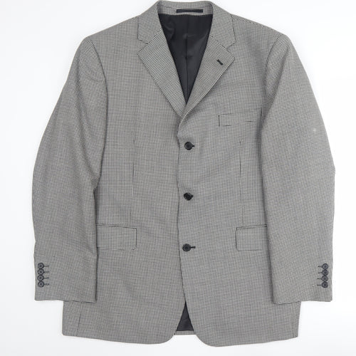 Charlton Gray Men's Black Check 46 Regular Suit Jacket