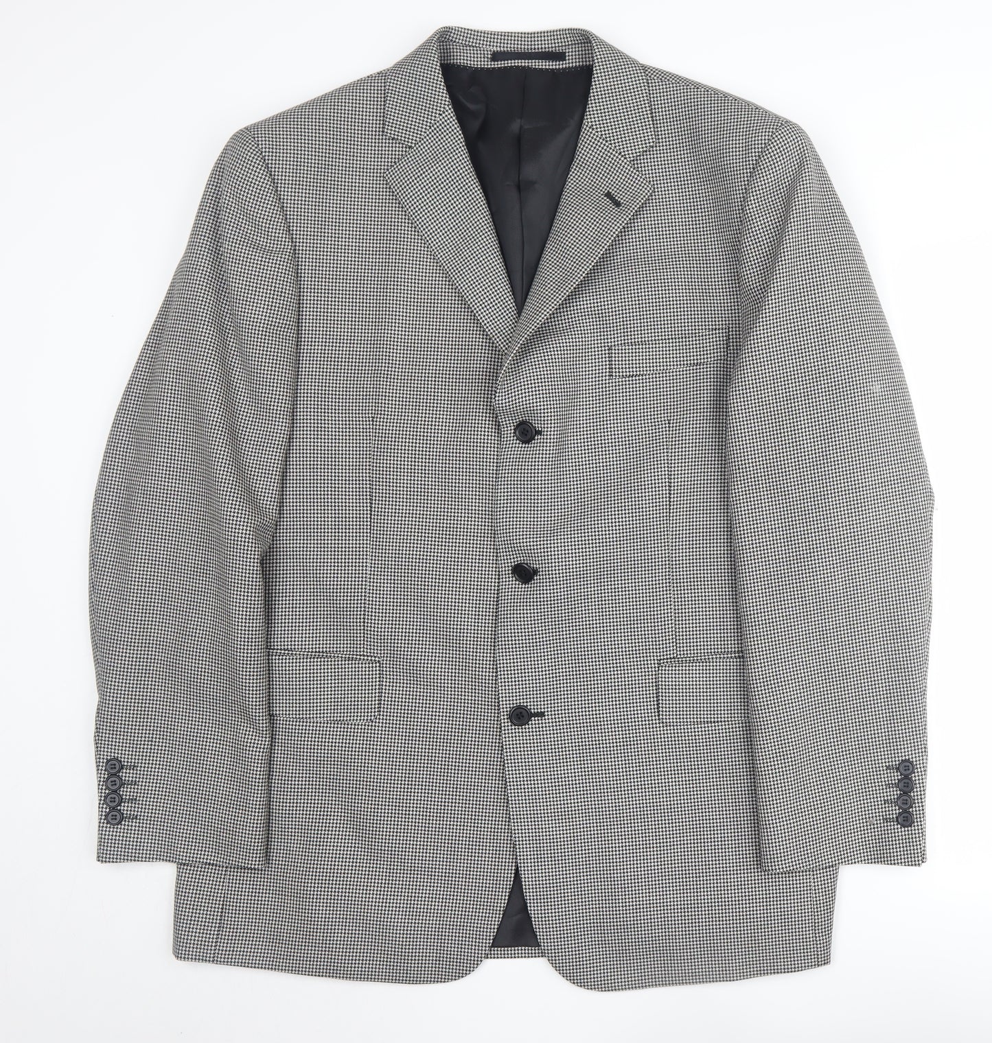 Charlton Gray Men's Black Check 46 Regular Suit Jacket