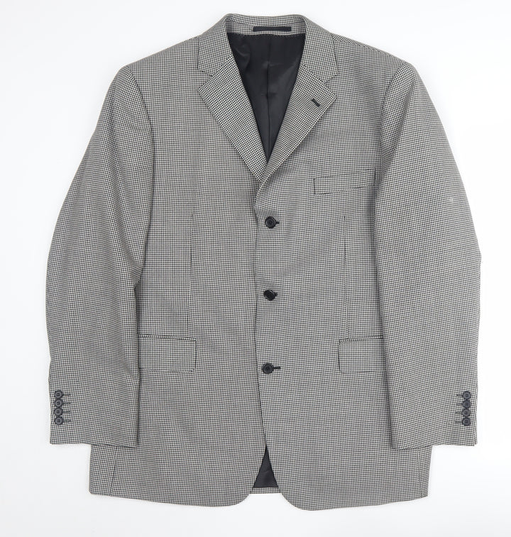 Charlton Gray Men's Black Check 46 Regular Suit Jacket