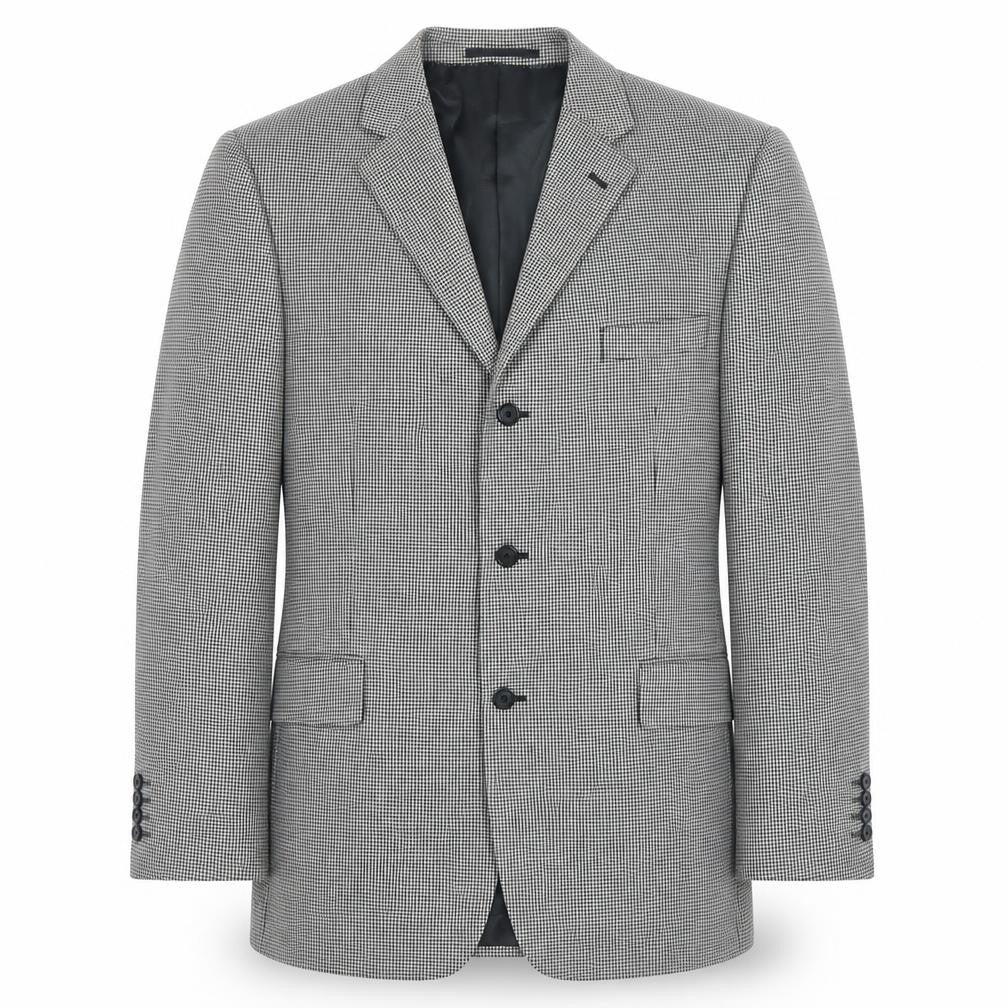 Front view of Charlton Gray Men's Black Check 46 Regular Suit Jacket