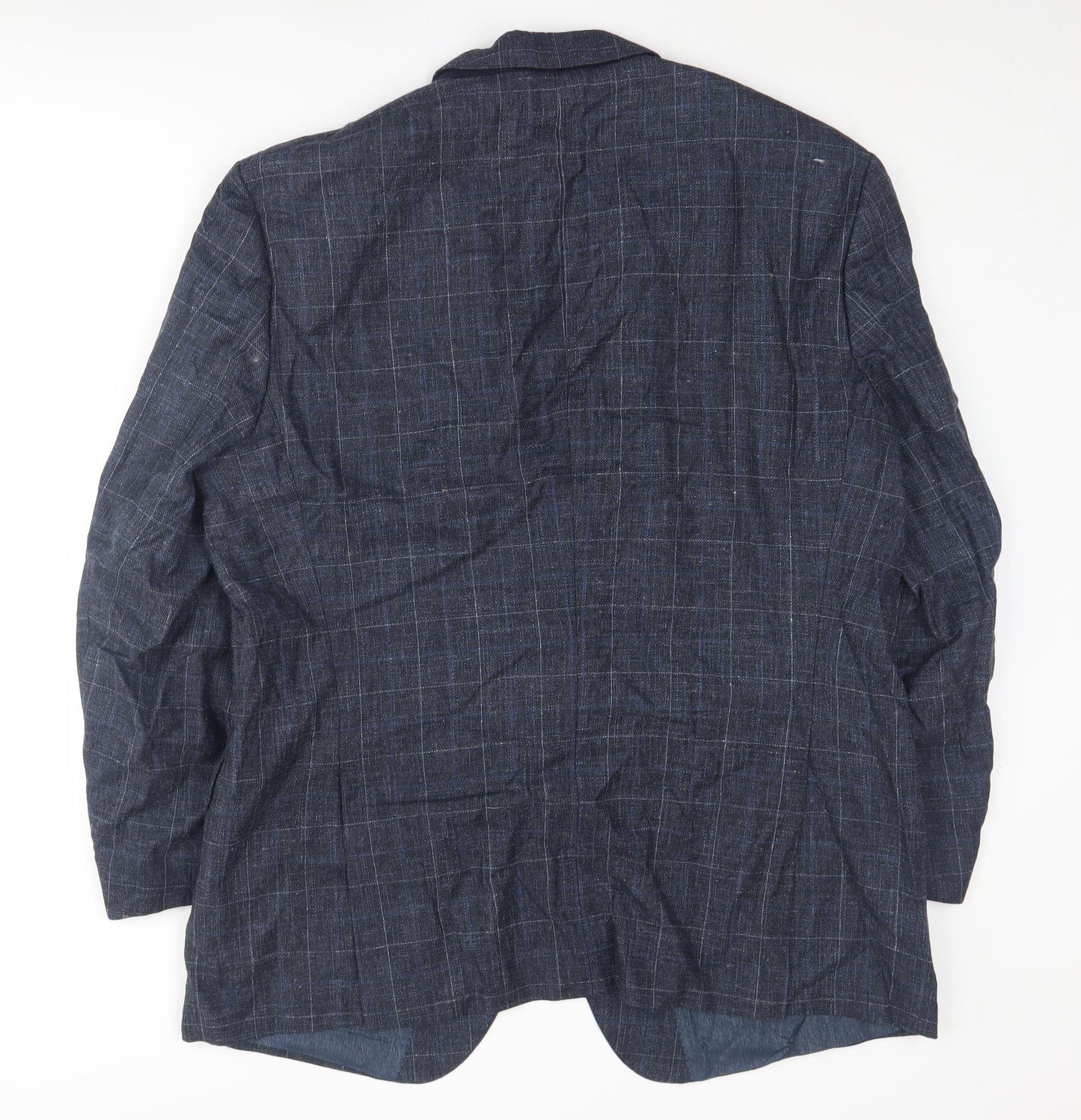 Hugo Boss Men's Blue Checked Blazer, Size 48R, Classic Style