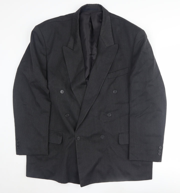 Burton Black Double-Breasted Men's Blazer 44R Elegant