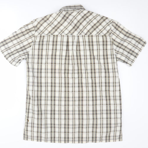 Trespass Men's Beige Plaid Short Sleeve Casual Shirt S