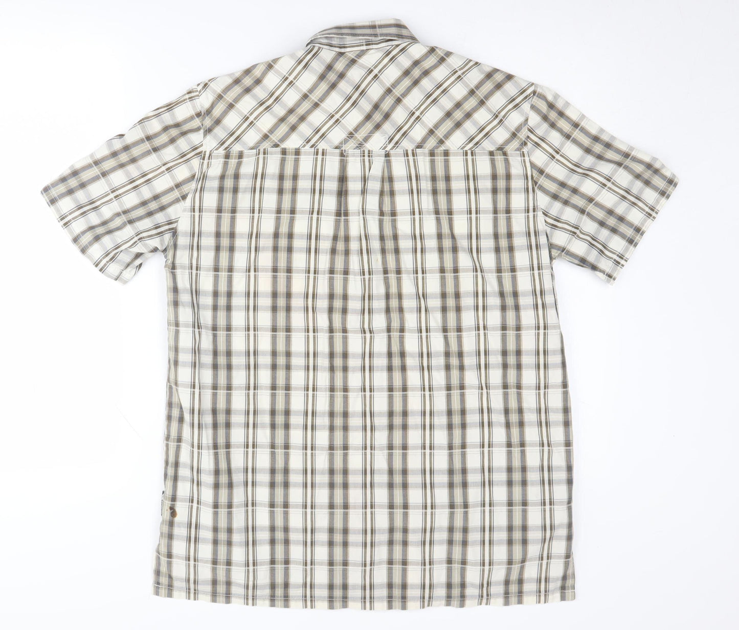 Trespass Men's Beige Plaid Short Sleeve Casual Shirt S
