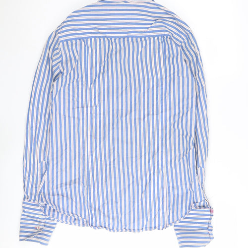Crew Clothing Co. Women's Blue Striped Button-Up Shirt 12
