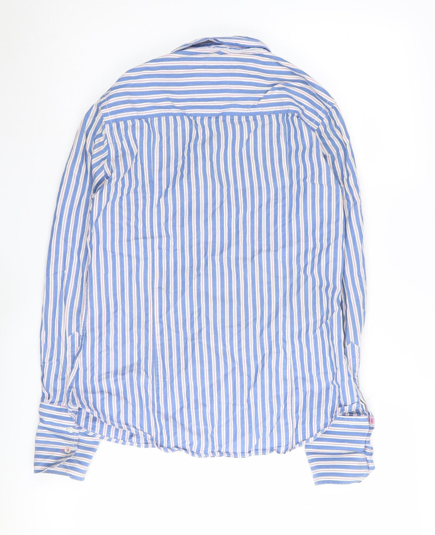 Crew Clothing Co. Women's Blue Striped Button-Up Shirt 12
