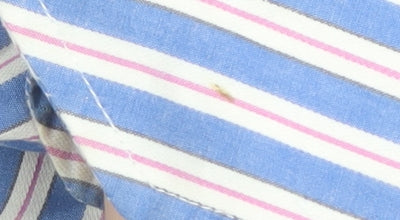 Crew Clothing Co. Women's Blue Striped Button-Up Shirt 12