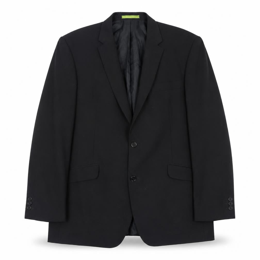 Front view of Burton Men's Black Regular Fit Blazer, size 44R