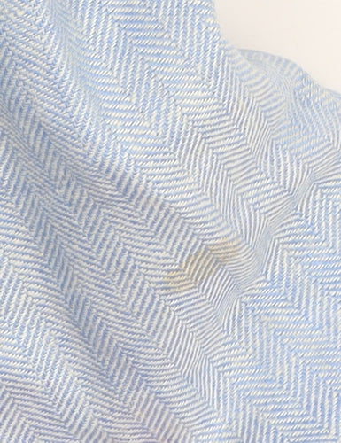 Sand Men's Blue Linen Blazer, Size 40, Herringbone