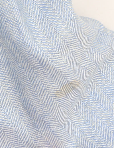 Sand Men's Blue Linen Blazer, Size 40, Herringbone